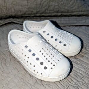 Native White Perforated Slip-On Shoes. Size 6C
